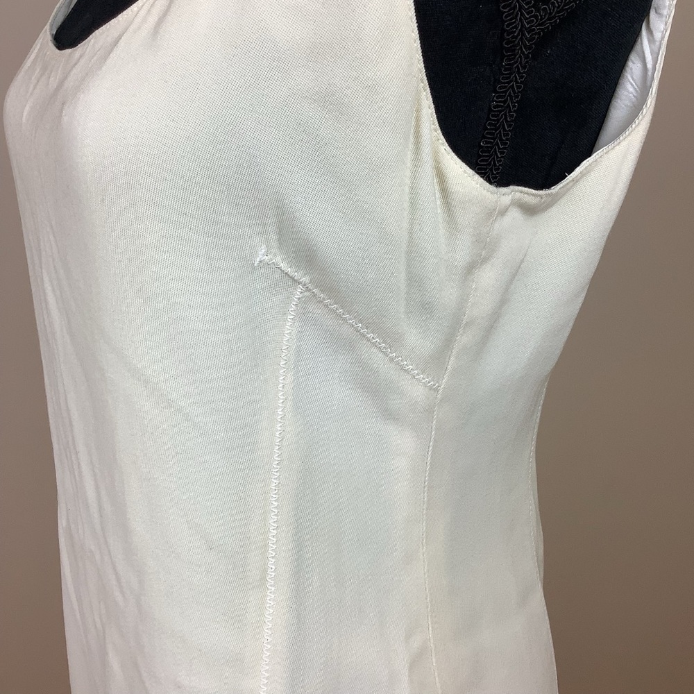 EMANUEL UNGARO IVORY VINTAGE SHIFT SCOOP NECK DRESS - Picture 5 of 10